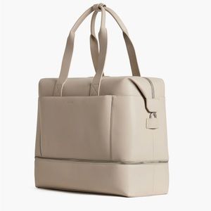 Like New Monos Weekender in Ivory Vegan Leather
